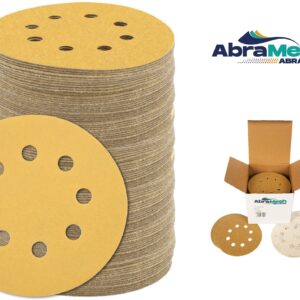 ABRAMESH Abrasives 125MM 5"inch 8 Hole Sanding Disc With Hook & Loop Backing 